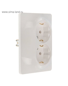 Розетка двойная SE Glossa, 16 А, 250 В, встраиваемая, с з/к, IP20, белая, GSL000124 Schneider electric