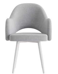 Стул КЛЕО сиденье Парма 1013 серый/ножки СТЕЛС МЕТАЛЛ/белый матовый Столбург