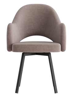 Стул КЛЕО сиденье Парма 1004 какао/ножки РИЛЛИ поворотные/черный матовый Столбург