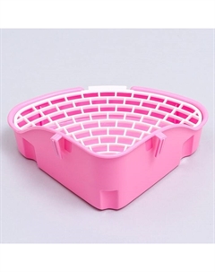 Туалет угловой для кроликов и хорьков «», 24×18×11 см, розовый Пижон