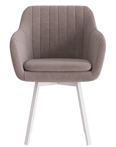 Стул Тревис XL сиденье Парма 1004 какао/ножки РИЛЛИ поворотные/белый матовый Столбург