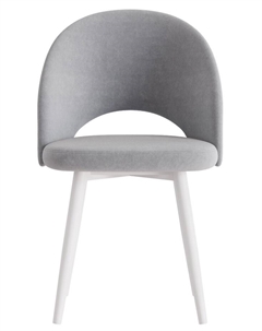 Стул Шадэ сиденье Парма 1013 серый/ножки СТЕЛС МЕТАЛЛ/белый матовый Столбург
