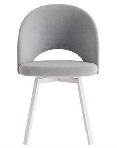 Стул Шадэ сиденье Парма 1013 серый/ножки РИЛЛИ поворотные/белый матовый Столбург