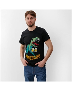 Футболка мужская "Пивозавр" р. 52, черный Kaftan