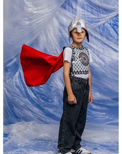 Карнавальный костюм детский «Богатырь Добрыня»: болеро, жилет, шлем, р. 128-140 Пуговка