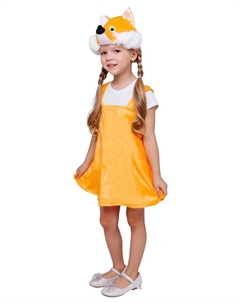 Карнавальный костюм "Лиса Ириска" (сарафан, шапка) размер 110-56 Пуговка