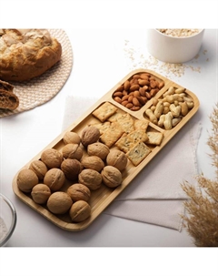 Менажница Striata, 3 секции, 39.5×16 см, бамбук Доляна