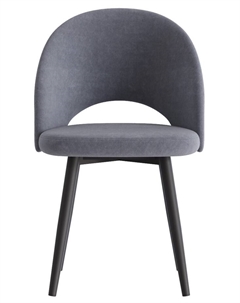 Стул Шадэ сиденье Парма 1016 темно-серый/ножки СТЕЛС МЕТАЛЛ/черный матовый Столбург