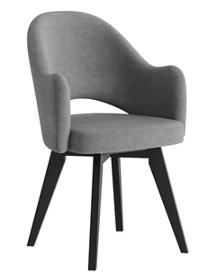 Стул КЛЕО сиденье Парма 1014 асфальт/ножки СТАНДАРТ МАССИВ/черный Столбург