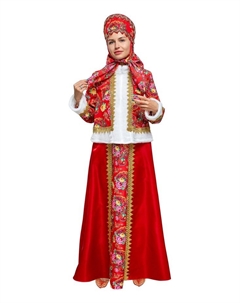 Карнавальный костюм «Масленица»: сарафан, душегрея, платок, кокошник, р-р. 50-52 Пуговка