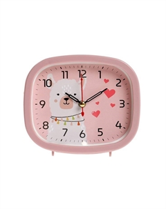 Будильник «Альпака», плавный ход, 12.5×10.5 см, розовый Рубин