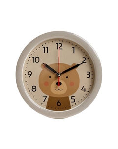 Будильник «Медвежонок», плавный ход, d=15 см, бежевый Рубин