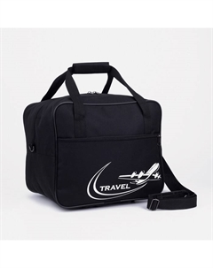 Сумка дорожная на молнии, 2 наружных кармана, длинный ремень, цвет чёрный Luris