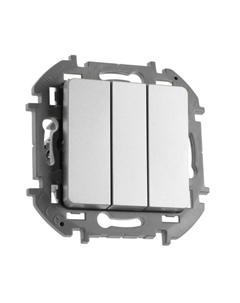 Выключатель трехклавишный INSPIRIA, 20 AX, 250 В, Алюминий Legrand