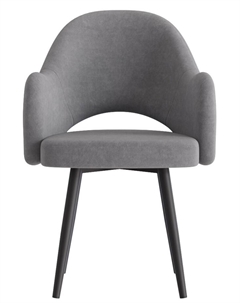 Стул КЛЕО сиденье Парма 1014 асфальт/ножки СТЕЛС МЕТАЛЛ/черный матовый Столбург