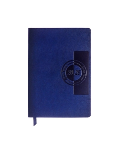 Ежедневник датированный «ЛИОН», А6+, 2025, твёрдая обложка из искусственной кожи, синий Alpha-trend
