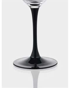 Бокалы для вина Domino, 350 мл, набор 6 шт., стекло, прозрачные, чёрная ножка Luminarc