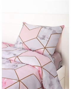 Постельное бельё евро «», микрофибра 60 г/м², розовое, белое Экономь и я