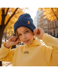 Шапка детская с отворотом р-р 52-56, цв.синий Minaku