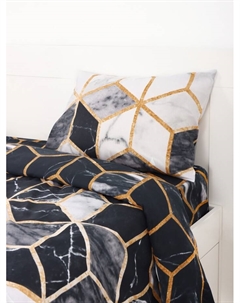 Постельное бельё 2-спальное «», микрофибра 60 г/м², чёрное, белое Экономь и я