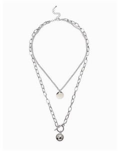 Кулон «Цепь» шар, медальон, цвет серебро, 58 см Qf