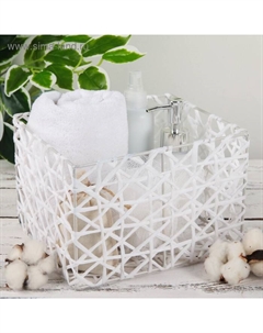 Корзина плетёная «Паутинка», 21×18×14 см, цвет белый Доляна
