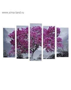 Картина модульная на подрамнике «Дерево в цвету», 125×80 см (2-25×63, 2-25×70, 1-25×80) Topposters