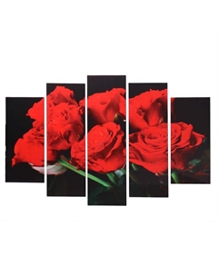 Модульная картина «Букет из роз», (2-23×52; 2-24×70; 1-24×80), 120×80 см Постер-лайн