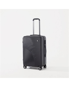 Чемодан средний 60 л (M) «», отдел на молнии, кодовый замок, 4 колеса, цвет чёрный Фабрика картекс