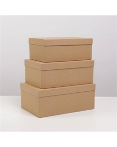 Набор коробок 3 в 1, упаковка подарочная, «Крафт», 32.5×20×12.5 - 26×17×10 см Дарите счастье