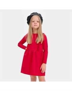 Платье для девочки с рюшей «Basic line», размер 32 (110-116), цвет красный Kaftan