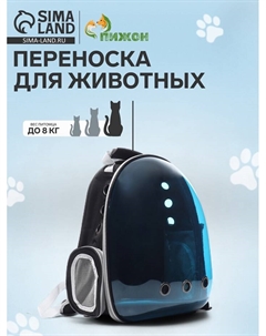 Рюкзак для переноски кошек и собак, прозрачный с напылением, 33×25×41 см Пижон