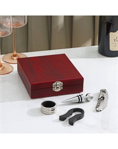 Набор для вина «Президент», 4 предмета: открывашка, пробка, кольцо, резец для фольги Доляна