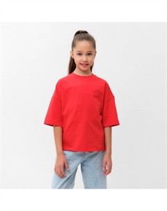 Футболка детская однотонная : Basic line, красная, рост 146 см Minaku