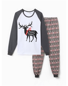 Комплект домашний мужской (лонгслив и брюки), цвет серый, размер 50 Tusi