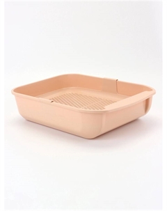 Туалет для кошек Марсель глубокий с сеткой 50×34.5×12 см (полипропилен) бежевый Пижон