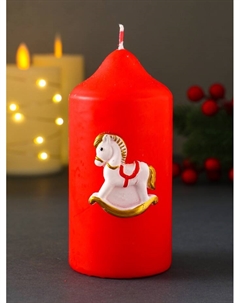 Свеча-цилиндр «Лошадка-качалка», 6×6×8 см Омский свечной завод