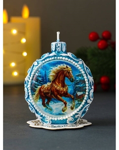 Свеча новогодняя «Конь-скакун», синий, 7.2×3.8×8.5 см Омский свечной завод