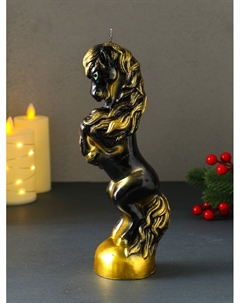 Свеча декоративная «Конь на дыбах», чёрный, 9×6.2×25.5 см Омский свечной завод