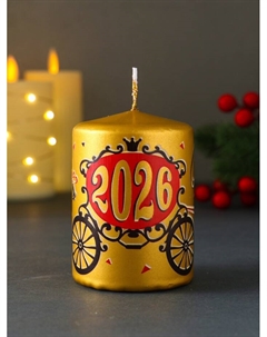 Свеча новогодняя пеньковая «Лошадь. 2026», 6×6×8 см Омский свечной завод