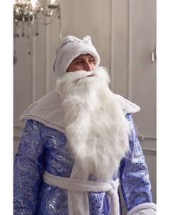 Карнавальный костюм синий «Дед Мороз»: шуба, шапка, варежки, борода, 52-54, рост 180 Бока