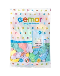 Воздушные шары латексные 12", макарунс, 100 шт., МИКС Gemar