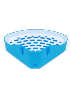 Туалет угловой для кроликов и хорьков, 24×18×11 см, синий Пижон