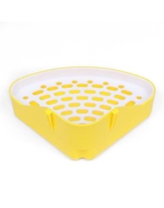 Туалет угловой для кроликов и хорьков, 24×18×11 см, жёлтый Пижон