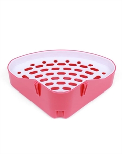 Туалет угловой для кроликов и хорьков, 24×18×11 см, красный Пижон