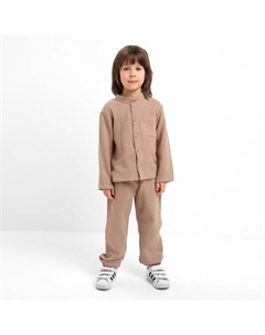 Костюм (рубашка и брюки) детский «Муслин», размер 34 (122-128 см), бежевый Kaftan