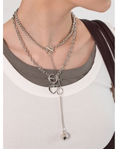 Кулон «Цепь» сердечко, цвет серебро, 45 см Qf