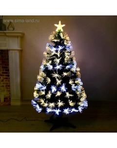 Искусственная ёлка с гирляндой Led «. Пучок перелив», 120 см, d нижнего яруса 64 см, 125 ПВХ веток отгибаются Зимнее волшебство