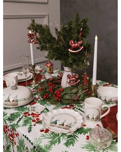 Тарелка сервировочная новогодняя «Домашние гномики», d=20 см, доломит, белая Доляна