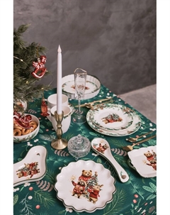 Тарелка сервировочная новогодняя «Сказки зимнего леса», 20×20×2.5 см, доломит, белая Доляна